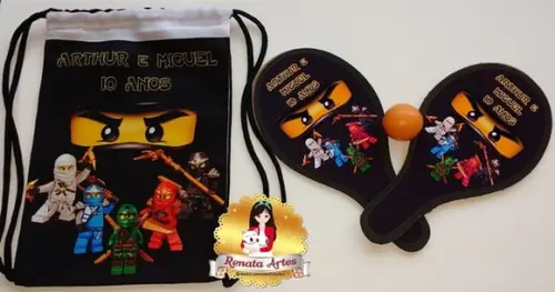 Ninjago - Mochila Ping Pong Tema Ninjago Preto