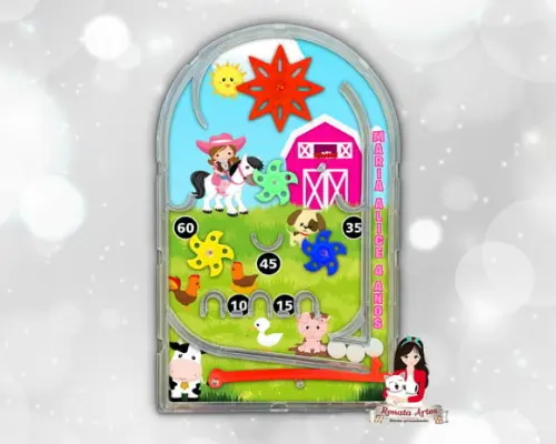 Pinball Fliperama Fazendinha Rosa