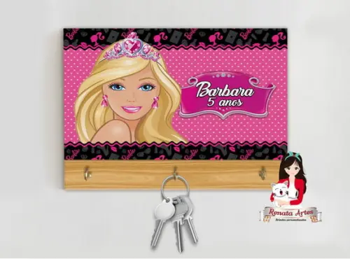 Porta Chaves Personalizado Barbie Nova