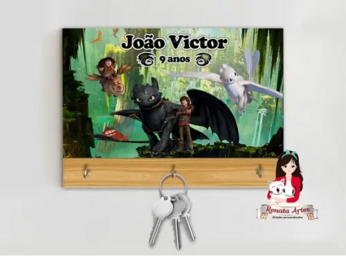 Porta Chaves Personalizado Como Treinar Seu Dragão