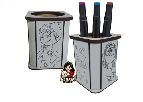 Porta Lápis para Colorir Divertidamente