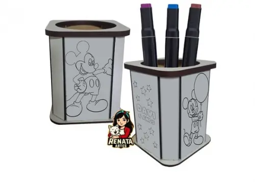 Porta Lápis para Colorir Mickey