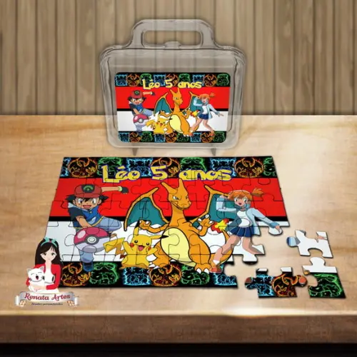 Quebra Cabeça na Maleta Pokemon