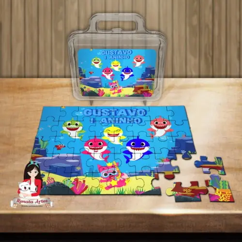 Quebra Cabeça Personalizado na Maleta Baby Shark