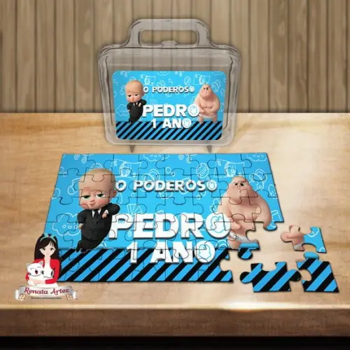 Quebra Cabeça Personalizado na Maleta o Poderoso Chefinho