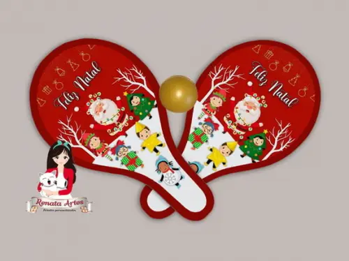 Raquetes de Ping Pong Personalizada Tema Natal Novo