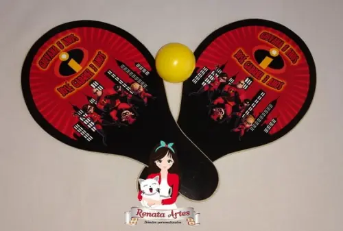 Raquetes de Ping Pong Personalizada Tema os Incríveis