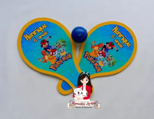 Raquetes de Ping Pong Personalizada Tema Pokemon