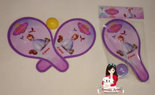 Raquetes de Ping Pong Personalizadas Tema Princesinha Sofia