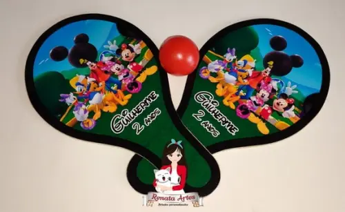 Raquetes de Ping Pong Tema a Casa do Mickey