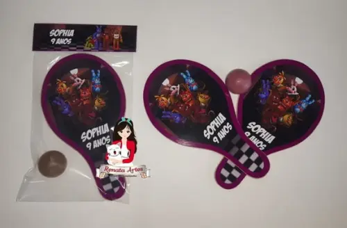 Raquetes de Ping Pong Tema Five Nights At Freddy's