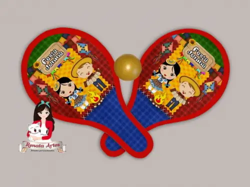 Raquetes de Ping Pong Tema Festa Junina