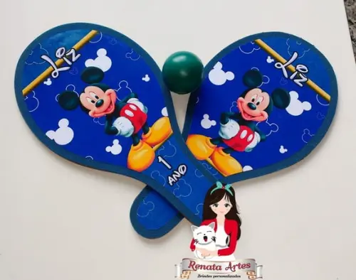 Raquetes de Ping Pong Tema Mickey Azul