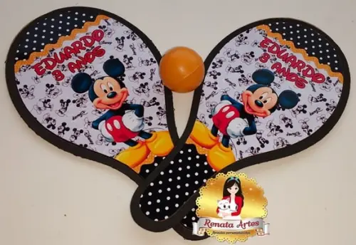 Raquetes de Ping Pong Tema Mickey Poá