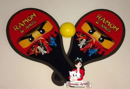 Raquetes de Ping Pong Tema Ninjago