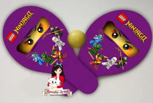 Raquetes de Ping Pong Tema Ninjago Nya