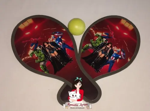 Raquetes de Ping Pong Tema Super Heróis