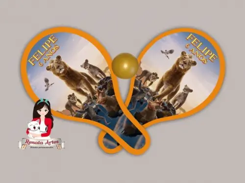 Raquetes de Ping Pong Tema Rei Leão Mufasa