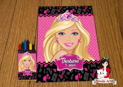 Revista de Colorir c/ Giz Barbie Nova