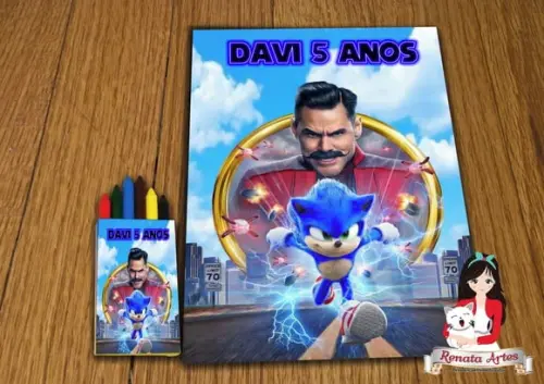 Revista de Colorir c/ Giz Sonic Fime 2020