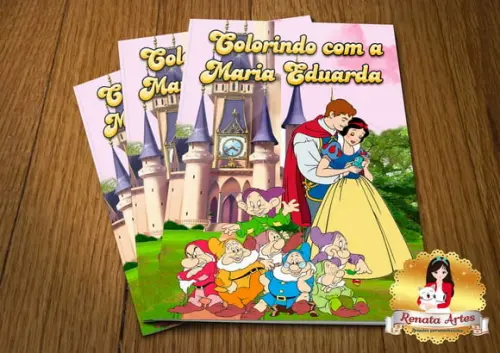 Revista de Colorir com Giz Branca de Neve