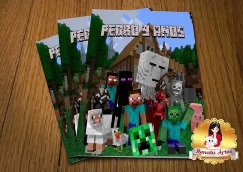 Revista de Colorir com Giz Minecraft