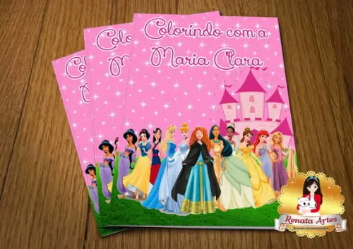 Revista de Colorir com Giz Princesas Disney
