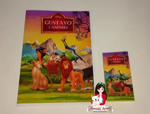 Revista de Colorir Personalizada c/ Giz Rei Leão