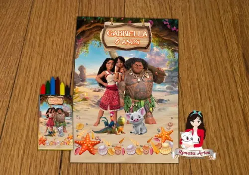 Revista para Colorir com Giz Moana 2