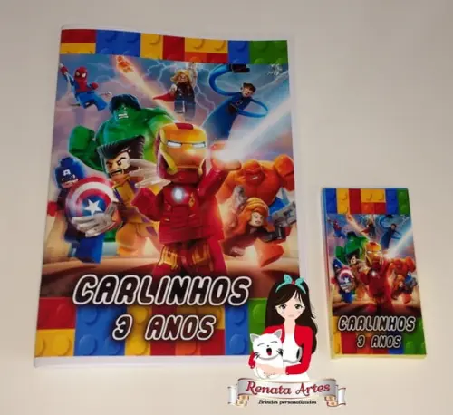 Revista para Colorir com Giz Lego Marvel Heróis