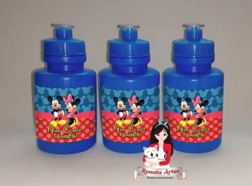 Squeeze Personalizado Mickey e Minnie Azul