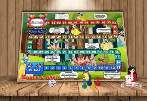 Tabuleiro Educativo Branca de Neve