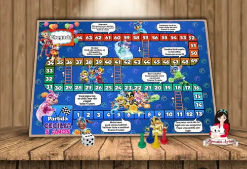 Tabuleiro Educativo Personalizado Super Filhotes