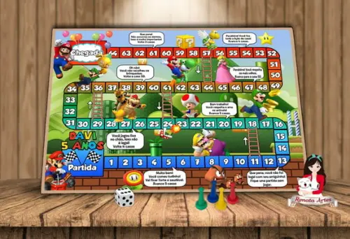 Tabuleiro Educativo Personalizado Super Mario Bross
