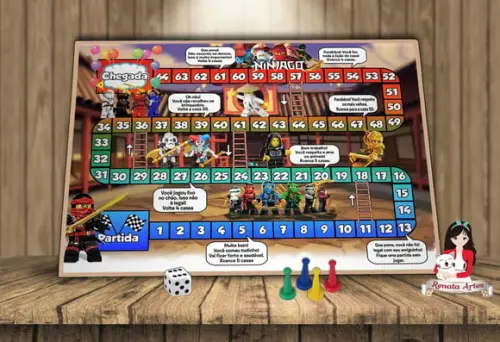 Tabuleiro Educativo Personalizado Ninjago