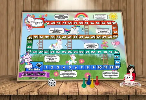 Tabuleiro Educativo Personalizado Unicórnio