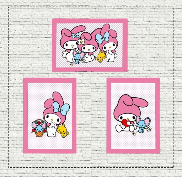 3 Quadros My Melody - 1090 Arquivo Digital