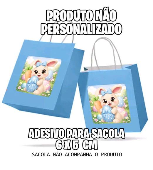 Adesivo Sacola 6x5 Coelho Azul - 7055 Arquivo Digital