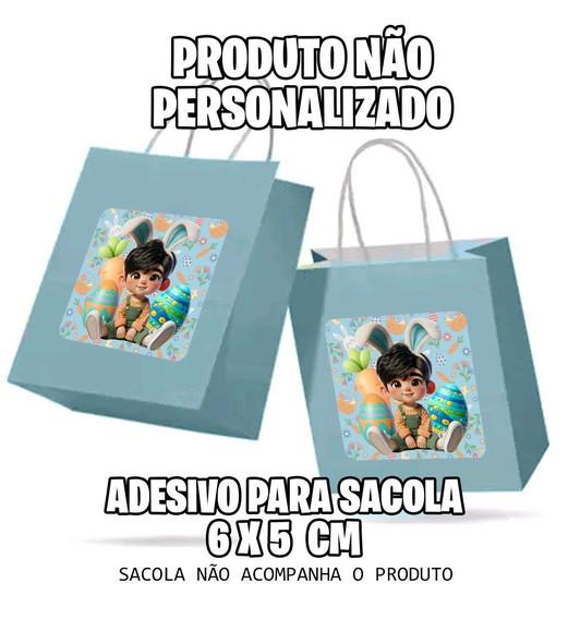 Adesivo Sacola Menino Cabelo Castanho - 7057 Arquivo Digital