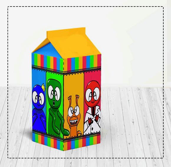 Caixa Milk e Piramide Rainbow Friends - Arquivo Digital