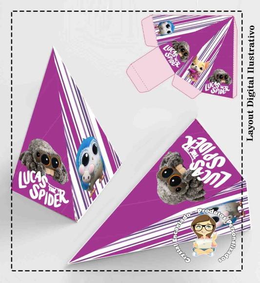 Caixa Milk Piramide e Topper Lucas a Aranh - Arquivo Digital