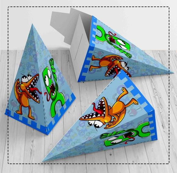 Caixa Piramide Azul Rainbow Friends - 1596 Arquivo Digital