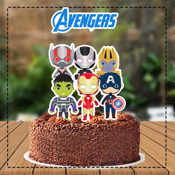 Kit Bolinho Avengers Azul - Arquivo Digital
