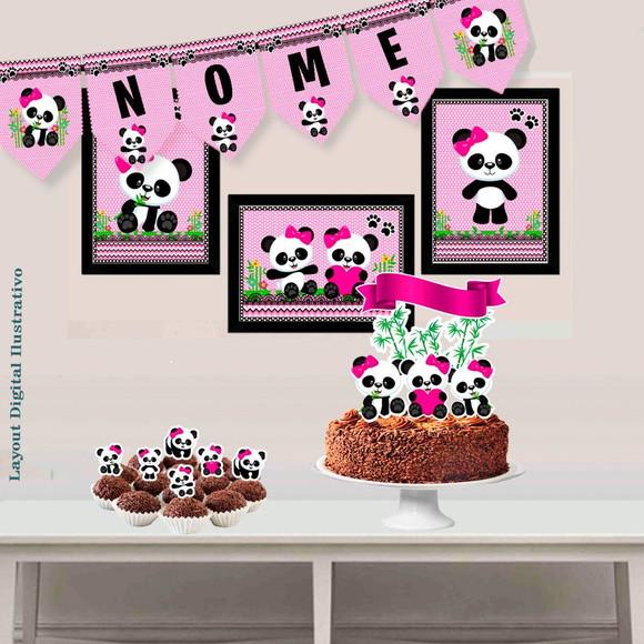 Kit Bolinho Ursinha Panda - Arquivo Digital