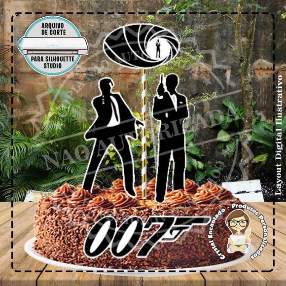 Topo de Bolo 007 James Bond - Ref 4911 Arquivo Digital