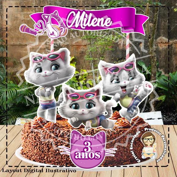 Topo de Bolo 44 Gatos - Ref 1990 Arquivo Digital