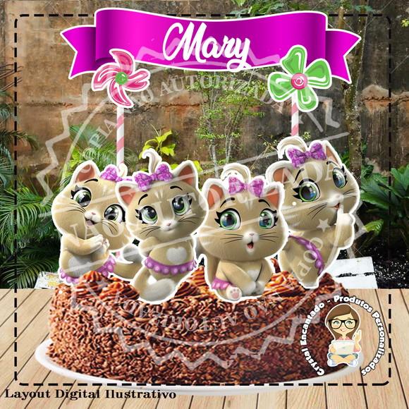 Topo de Bolo 44 Gatos - Ref 1989 Arquivo Digital