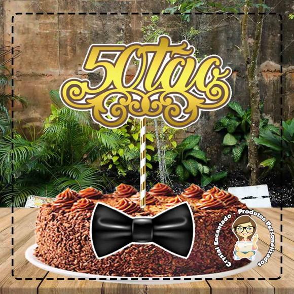 Topo de Bolo 50 Anos Homem - Ref 1987 Arquivo Digital