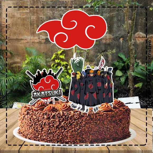 Topo de Bolo Akatsuki - 0075 Arquivo Digital
