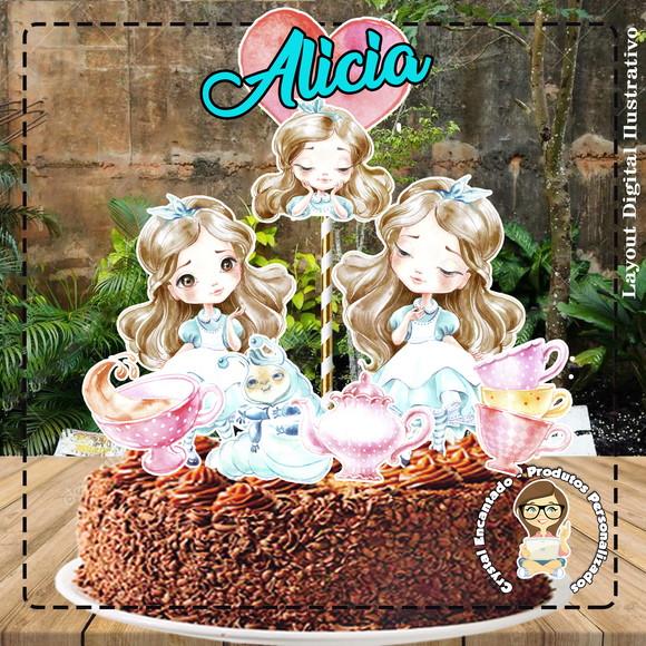 Topo de Bolo Alice no Pais das Maravilhas - Ref 0084
